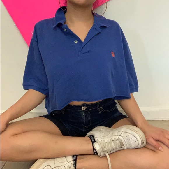 Polo Ralph Lauren Tops - cropped blue chaps ralph lauren shirt ✧